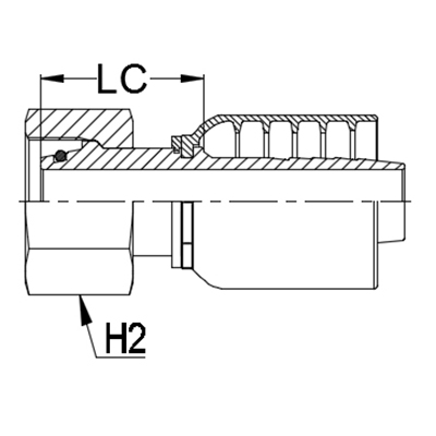 M36 - 2.0 DKOS (heavy) metric female X 3/4&quot; K Series 1pc hosetail to suit 1 W/B &amp; 2 W/B hose - Straight 