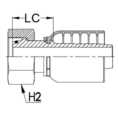 M30 - 2.0 DKOL (light) metric female X 3/4&quot; K Series 1pc hosetail to suit 1 W/B &amp; 2 W/B hose - Straight 