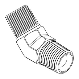 [AA45-0606] 3/8&quot; BSPT MALE X 3/8&quot; BSPT MALE 45° COMPACT