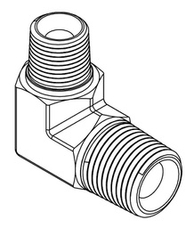 [AA90-0404] 1/4&quot; BSPT MALE X 1/4&quot; BSPT MALE 90° COMPACT