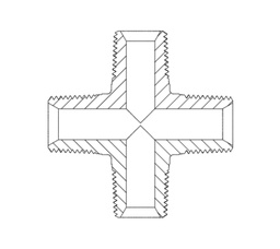[AAAA04040404] 1/4&quot; BSPT MALE CROSS