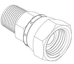 [AC1612] 1&quot; BSPT MALE X 3/4&quot; BSPP FEMALE SWIVEL