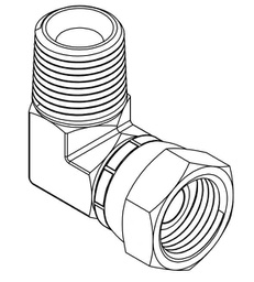 [AC90-3232] 2&quot; BSPT MALE X 2&quot; BSPP FEMALE SWIVEL 90° COMPACT