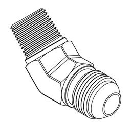 [AG45-1217] 3/4&quot; BSPT MALE X 1 - 1/16&quot; JIC MALE 45° COMPACT