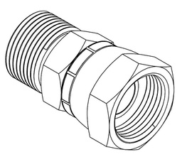[BC1216] 3/4&quot; BSPP MALE X 1&quot; BSPP FEMALE SWIVEL