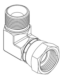 [BC90-0808] 1/2&quot; BSPP MALE X 1/2&quot; BSPP FEMALE SWIVEL 90° COMPACT