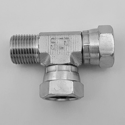 [BCC060606] 3/8&quot; BSPP MALE X 3/8&quot; BSPP FEMALE SWIVEL X 3/8&quot; BSPP FEMALE SWIVEL TEE