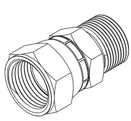 [BJ0812] 1/2&quot; BSPP MALE X 3/4&quot; JIC FEMALE SWIVEL