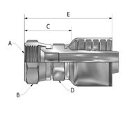 [J005-1708] 1 - 1/16&quot; JIC FEMALE STRAIGHT X 1/2&quot; 1-PIECE M/S NON-SKIVE TAIL