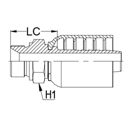 [J012-1616] 1&quot; BSPP MALE STRAIGHT X 1&quot; 1-PIECE M/S NON-SKIVE TAIL