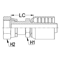 [J013-1910] 1 - 3/16&quot; ORFS FEMALE STRAIGHT X 5/8&quot; 1-PIECE M/S NON-SKIVE TAIL