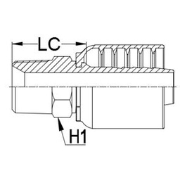 [J015-2020] 1 - 1/4&quot; BSPT MALE STRAIGHT X 1 - 1/4&quot; 1-PIECE M/S NON-SKIVE TAIL
