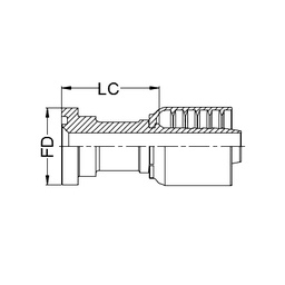 [J022-1616] 1&quot; SAE CODE 62 STRAIGHT FLANGE STRAIGHT X 1&quot; 1-PIECE M/S NON-SKIVE TAIL