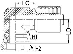 [J025-1212] 3/4&quot; BSPP FEMALE 90° COMPACT X 3/4&quot; 1-PIECE M/S NON-SKIVE TAIL