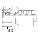 [J079-5220] 52 MM DKOS FEMALE METRIC HEAVY STRAIGHT X 1 1/4&quot; SWAGE HOSETAIL (1-PC)