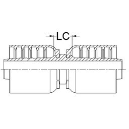 [J090-1616] 1&quot; HOSE JOINER STRAIGHT X 1&quot; 1-PIECE M/S NON-SKIVE TAIL