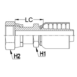 [K013-1608] 1&quot; ORFS FEMALE STRAIGHT X 1/2&quot; 1-PIECE 1 &amp; 2-WIRE TAIL