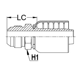 [K018-1912] 1 - 3/16&quot; JIC MALE STRAIGHT X 3/4&quot; 1-PIECE 1 &amp; 2-WIRE TAIL