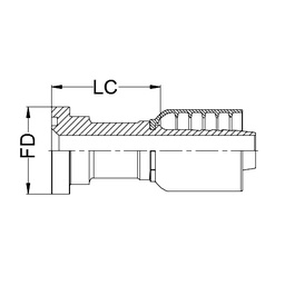 [K022-1212] 3/4&quot; SAE CODE 62 STRAIGHT FLANGE STRAIGHT X 3/4&quot; 1-PIECE 1 &amp; 2-WIRE TAIL