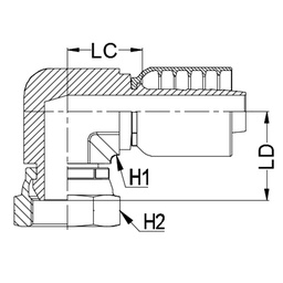 [K025-0404] 1/4&quot; BSPP FEMALE 90° COMPACT X 1/4&quot; 1-PIECE 1 &amp; 2-WIRE TAIL