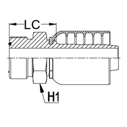 [K040-2316] 1 - 7/16&quot; ORFS MALE STRAIGHT X 1&quot; 1-PIECE 1 &amp; 2-WIRE TAIL