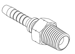[S016-1208] 3/4&quot; NPT MALE STRAIGHT X 1/2&quot; SWAGE HOSETAIL (2-PC)