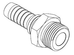 [S020-1410] 7/8&quot; UNO MALE STRAIGHT X 5/8&quot; SWAGE HOSETAIL (2-PC)