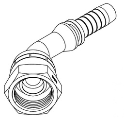 [S060-2424] 1-1/2&quot; BSPP FEMALE 45° SWEPT X 1-1/2&quot; SWAGE HOSETAIL (2-PC)