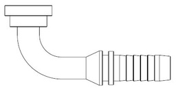 [S061-2420] 1 - 1/2&quot; SAE FLANGE CODE 62 90° SWEPT X 1 - 1/4&quot; SWAGE HOSETAIL (2-PC)