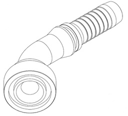 [S062-2020] 1 - 1/4&quot; SAE FLANGE CODE 62 45° SWEPT X 1 - 1/4&quot; SWAGE HOSETAIL (2-PC)
