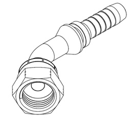[S063-1306] 13/16&quot; ORFS FEMALE 45° SWEPT X 3/8&quot; SWAGE HOSETAIL (2-PC)