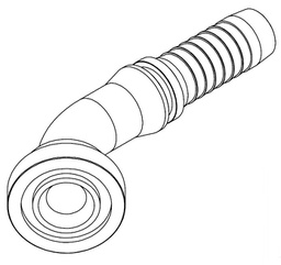 [S068-2020] 1 - 1/4&quot; SAE FLANGE CODE 61 45° SWEPT X 1 - 1/4&quot; SWAGE HOSETAIL (2-PC)