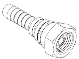 [S079-3616] 36 MM DKOS FEMALE METRIC HEAVY STRAIGHT X 1&quot; SWAGE HOSETAIL (2-PC)