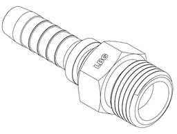 [S080-1606] 16 MM DKOL MALE METRIC LIGHT STRAIGHT X 3/8&quot; SWAGE HOSETAIL (2-PC)