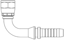 [X055-1408] 7/8&quot; JIC FEMALE X 1/2&quot; S/S SWAGE HOSETAIL 90° SWEPT