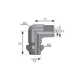 [MMP90-1614] M16 x M14 M ADJ 90° ELBOW