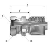 [K001-2424] 1 - 1/2&quot; BSPP female X 1 - 1/2&quot; K Series 1pc hosetail to suit 1 W/B &amp; 2 W/B hose - Straight 