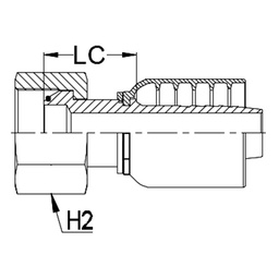 [K001-3232] 2&quot; BSPP female X 2&quot; K Series 1pc hosetail to suit 1 W/B &amp; 2 W/B hose - Straight 