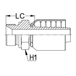 [K012-1612] 1&quot; BSPP male X 3/4&quot; K Series 1pc hosetail to suit 1 W/B &amp; 2 W/B hose - Straight 