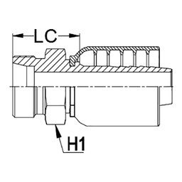 [K078-1404] M14 - 1.5 DKOS (heavy) metric male X 1/4&quot; K Series 1pc hosetail to suit 1 W/B &amp; 2 W/B hose - Straight 