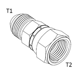 [GJ2626-TP] 1 - 5/8&quot; JIC MALE X 1 - 5/8&quot; JIC FEMALE SWIVEL TEST TEE PORT
